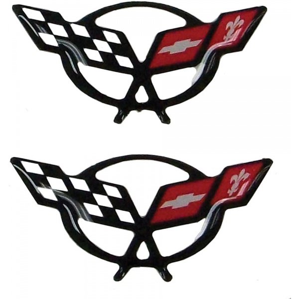 Corvette C Oem Black D Domed Logo Decals X