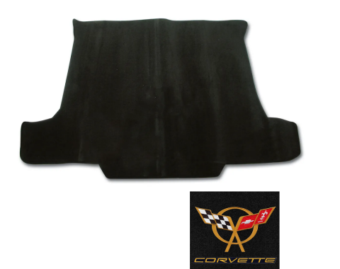 Corvette Cargo Mat, Blk with Gld C5 Dbl Lgo Convertible, 1998-2004