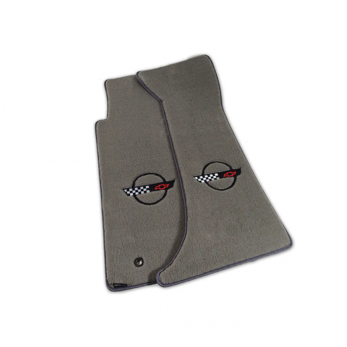 Corvette Mats, Velourtex Grey with C4 Black, 1991-1994