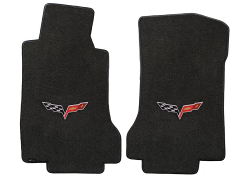 Corvette Mats, Gray with C6 Logo & Script, 2007-2010