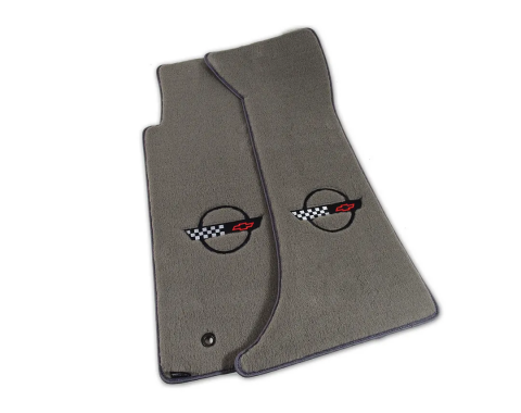 Corvette Mats, Velourtex Grey with C4 Black, 1995-1996