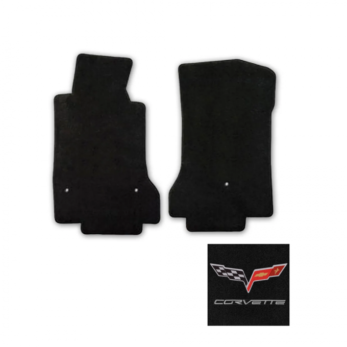 Corvette Mats, Red with C6 Logo & Script, 2007-2010