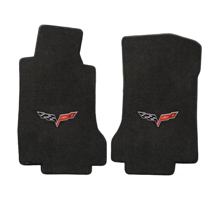 Corvette Mats, Gray with C6 Logo & Script, 2007-2010