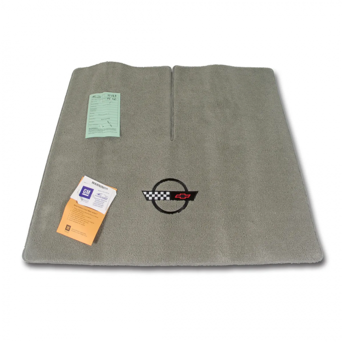 Corvette Cargo Mat, Velourtex Grey with C4 Blck, 1991-1996