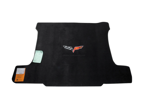 Corvette Cargo Mat, Ebony with C6 Logo & Script, 2005-2010