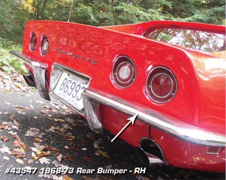 Corvette Rear Bumper, Right USA, 1968-1973