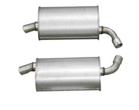 Corvette Mufflers, 2 Inch Round (Original Style), 1973