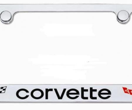 Corvette Elite License Frame, 76-79 Corvette Word with Dual Logo