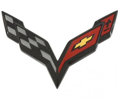 Corvette Rear/Waterfall Emblem, Carbon Flash, 2014-2018