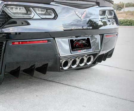 American Car Craft 2014-2019 Chevrolet Corvette Rear Air Diffusers Stainless 6pc w/Carbon Wrap Material 052098