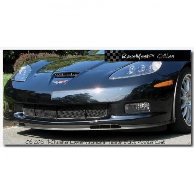 Corvette C6 Z06 Custom RaceMesh® Front Lower 4-Chamber Valance Grille, 2006-2013