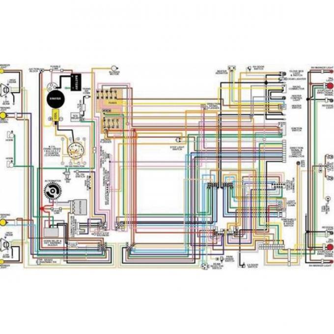 Corvette Color Laminated Wiring Diagram, 1953-1981