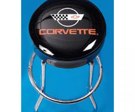 Corvette Smaller Garage/Work Shop Size Stool, 24", With C4 Logo