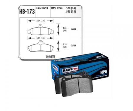 Hawk Disc Brake Pads, Front, HPS| HB173F.570 Corvette 1984-1987