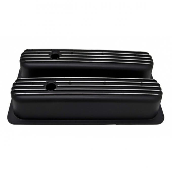 Chevy Big Block Tall Valve Covers, Polished, Black Finned