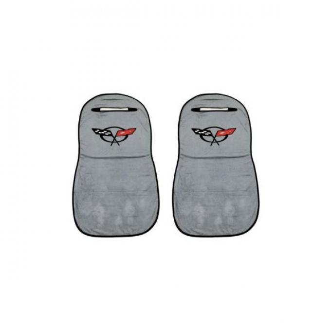 Corvette Seat Armour™ Towels, Gray, With C5 Logo, 1997-2004