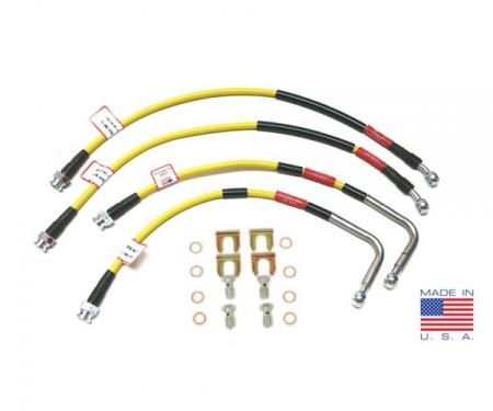 Corvette Stainless Braided DOT Brake Hose Set, Colors, 2014-2017