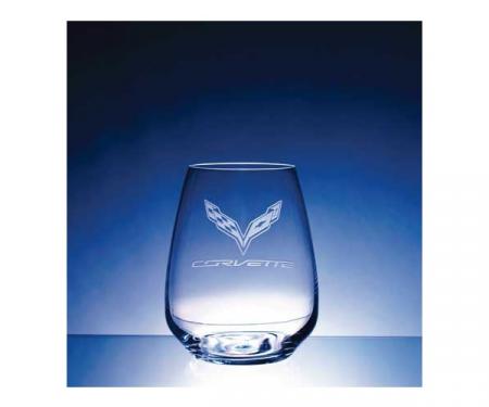 Corvette Crystal Atelier Stemless Riesling 14 Ounce Glass by Luigi Bormioli - C7 Corvette Designs | Corvette Crystal Atelier Stemless Riesling 14 Ounce Glass by Luigi Bormioli, Flags With Stingray - C7 Corvette Design