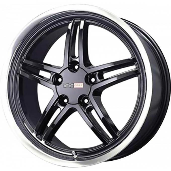 1984-2013 (C4, C5, C6) Cray Scorpion 17x9 Gloss Black With Mirror Cut Lip, 1-Piece Wheel