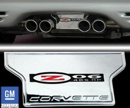 Corvette Exhaust Plate, Z06 405HP Chrome Billet, 2002-2004