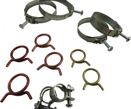 Corvette Radiator/Heater Hose Clamp Kit, For Cars Without Air Conditioning, 300hp, 4-Speed, 1968Early