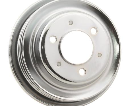 Mr. Gasket Chrome Crankshaft Pulley, Triple Groove 4961G