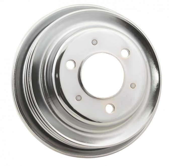 Mr. Gasket Chrome Crankshaft Pulley, Triple Groove 4961G