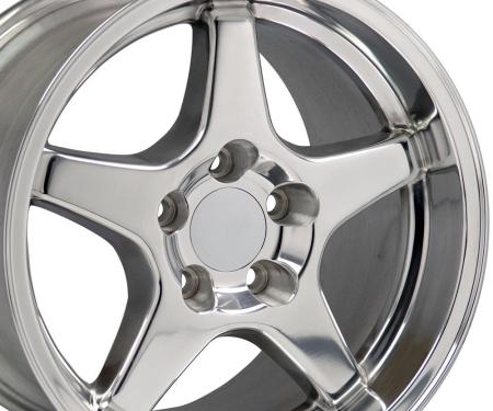 OE Replica Wheels CV01 - 17" Replica Wheel CV01 Fits Chevrolet Corvette - ZR1 Rim 17x11 Polished Wheel CV01-17110-5475-50P