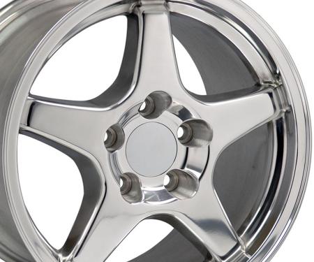 OE Replica Wheels CV01 - 17" Replica Wheel CV01 Fits Chevrolet Corvette - ZR1 Rim 17x9.5 Polished Wheel CV01-17095-5475-56P