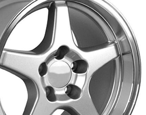 OE Replica Wheels CV01 - 17" Replica Wheel CV01 Fits Chevrolet Corvette - ZR1 Rim 17x11 Silver Wheel CV01-17110-5475-50SM