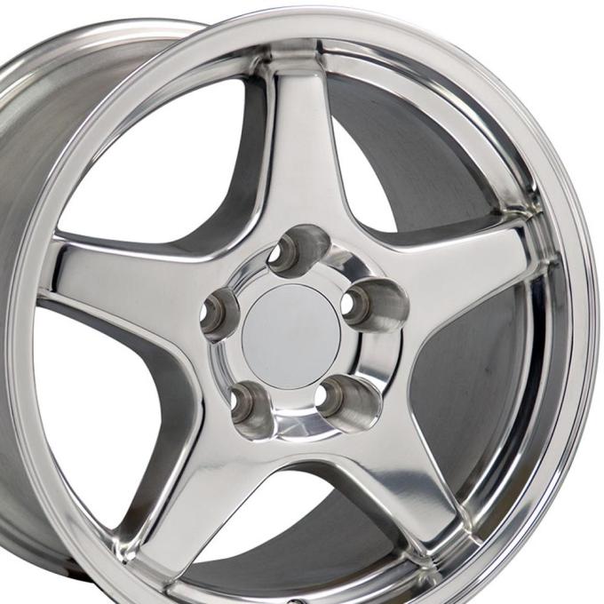 OE Replica Wheels CV01 - 17" Replica Wheel CV01 Fits Chevrolet Corvette - ZR1 Rim 17x9.5 Polished Wheel CV01-17095-5475-56P