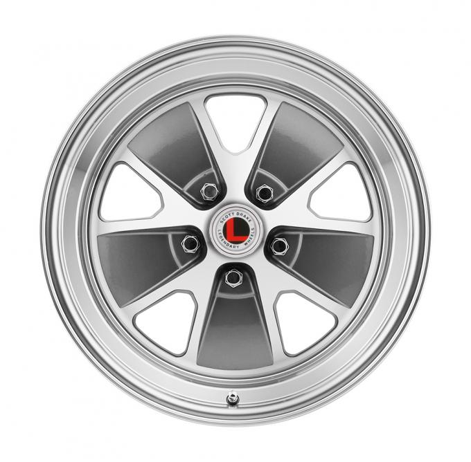 Legendary Wheels 1964-1973 Ford Mustang 17x8" Legendary Styled Alloy Wheel, 5 on 4.5 BP, 4.75 BS, Charcoal/ Machined LW20-70854B