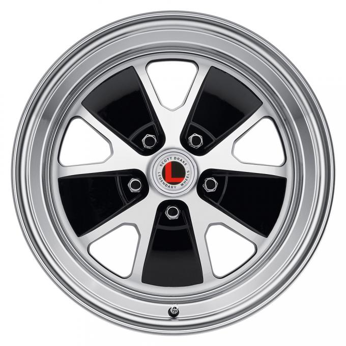 Legendary Wheels 1964-1973 Ford Mustang 17x8 Styled Alloy Wheel, 5 on 4.5 BP, 4.75 BS, Gloss Black / Machined LW20-70854A