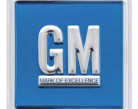 Redline Restomotive® 1967-1974 GM Car & Truck Blue GM Mark Of Excellence Door Plate, Correct