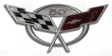 Corvette Emblem, Front Bumper, 50th Anniversary, 2003