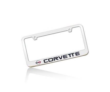 Corvette Elite License Frame, 84-96 Corvette Word with Single Logo