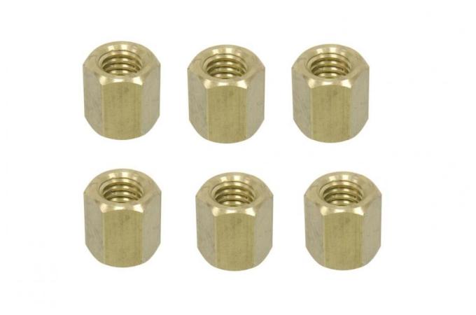 Redline Restomotive® 1956-1980 Chevrolet Corvette 6 Piece Exhaust Manifold Brass Stud Nut Set