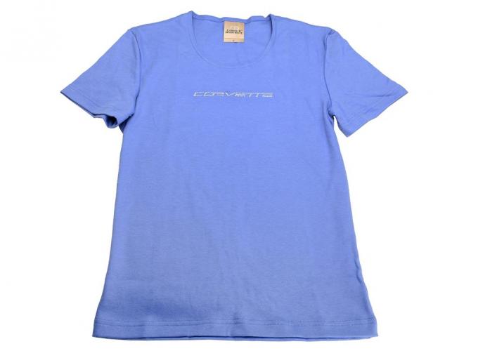 T-Shirt Womens Platinum Sparkle Periwinkle Blue Essential