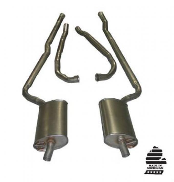 64-65 Exhaust System - Carbon Steel 327 With 2 1/2" Off Road / N11 Mufflers