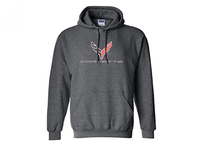 Charcoal Hoodie/Hood Sweatshirt With C8 Logo