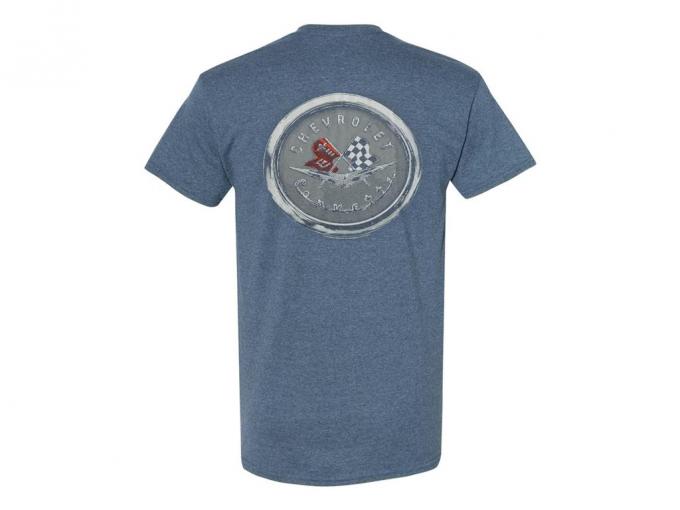 C1 Corvette Circle Emblem Dark Navy Heather T-Shirt