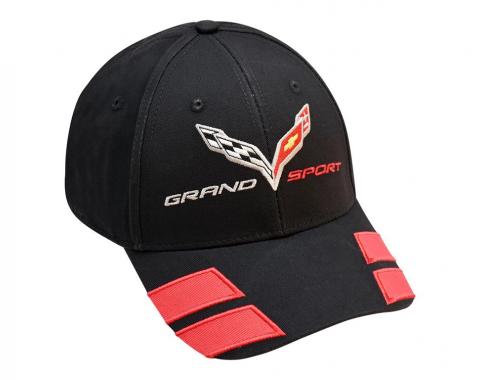 C7 Black Grand Sport Hat with Red Hashmarks