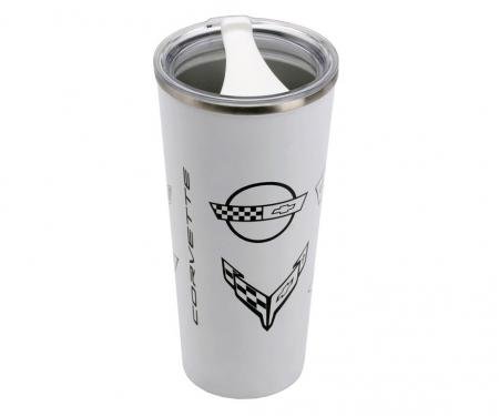 White Corvette Generations Stainless Steel Tumbler