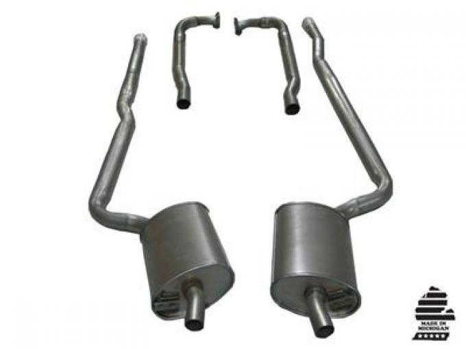 66-67 Exhaust System - Carbon Steel 327 With 2" To 2-1/2" 4 Speed Off Road / N11