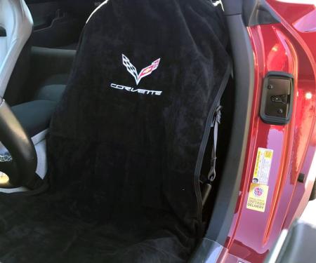 14-19 Seat Armour / Saver Black With C7 Logo