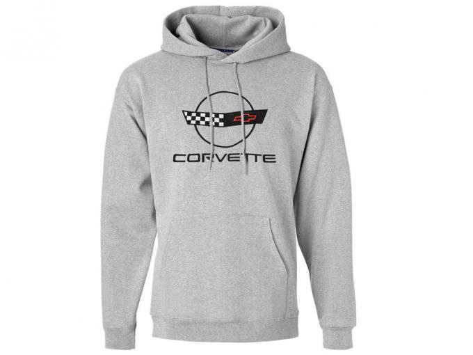 Hoodie/Hooded Sweatshirt With C4 Embroidered Logo Gray