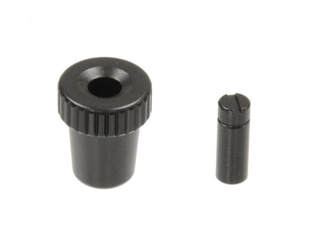 77-82 Black Clock Knob With Retaining Nut