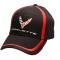 C8 Next Generation Corvette Black with Red Stripe Accent Hat