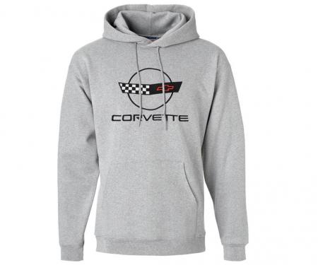 Hoodie/Hooded Sweatshirt With C4 Embroidered Logo Gray