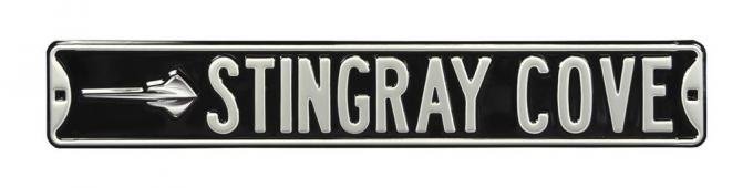 Stingray Cove Black Metal Street Sign